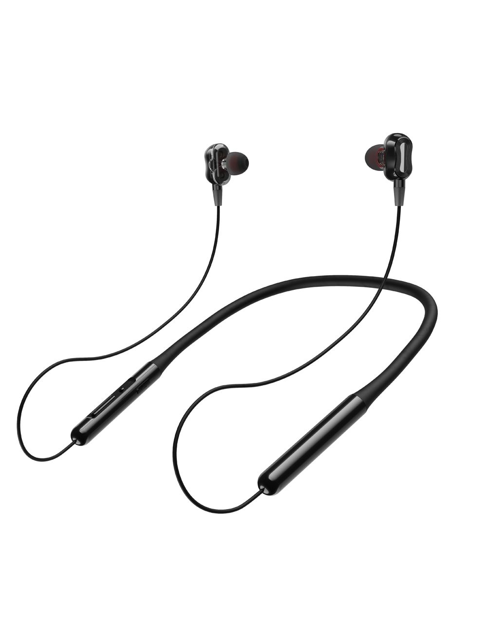 L’avvento (HP65B) Neckband Dual Drive Bluetooth Wireless Earphones Waterproof – Black