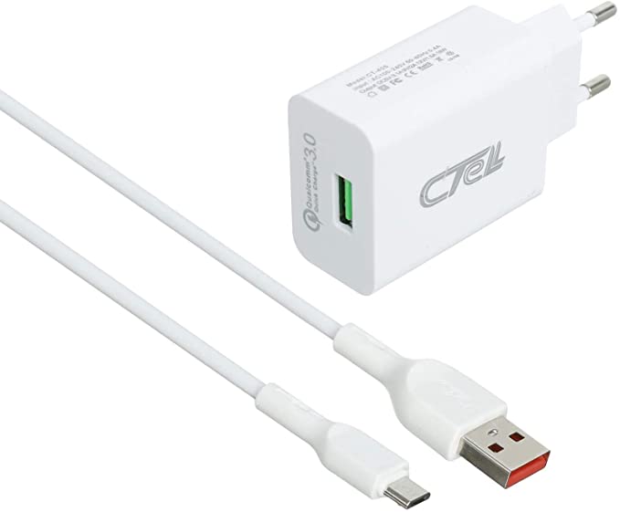 Cell-tel Ct-405 Type C Qualcom 3.0 Fast Charger - White