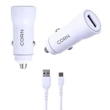 car charger +cable micro corn charger