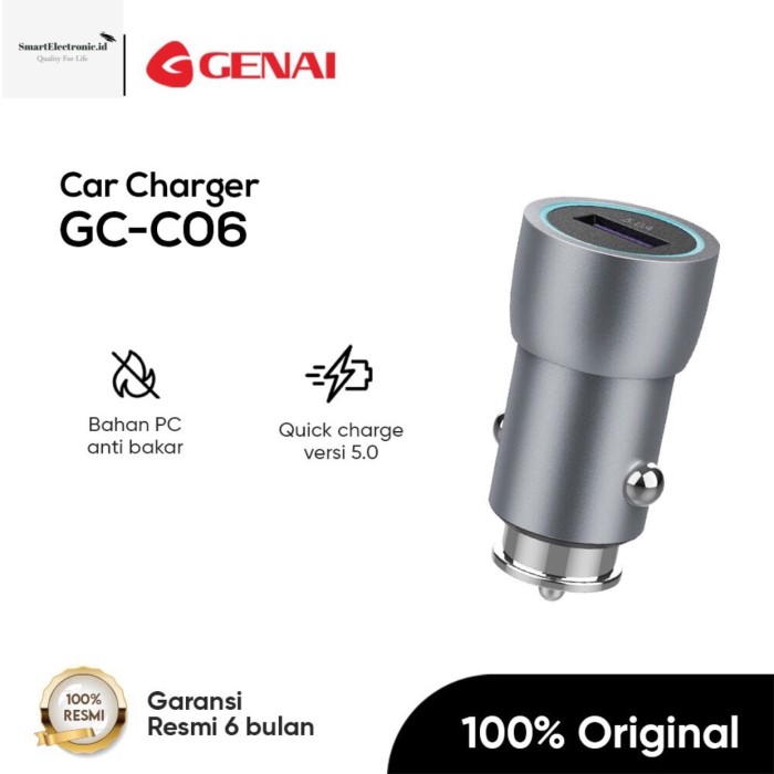  Car Charger Genai GC-C06 Quick Charge 5A Saver Mobil Huawei