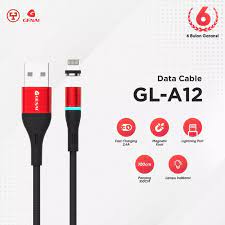 GENAI GL-A12 Magnetic Data Cable For Lightning Quick Charging Strong Magnetic Indicator Light 100CM Length GARANSI 12 BULAN