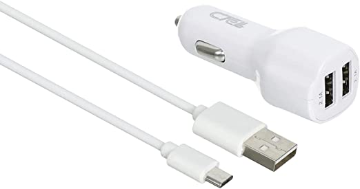 Cell Tel Ct-605 Car Charger with 2 USB Ports - White